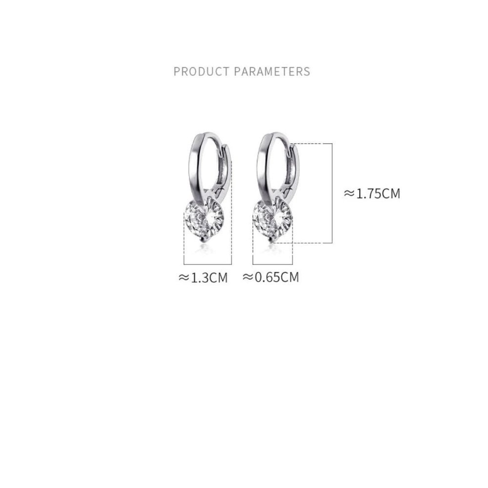*NEW 925 Silver 2CT Solitaire Diamond Huggie Hoops - Picture 9 of 9